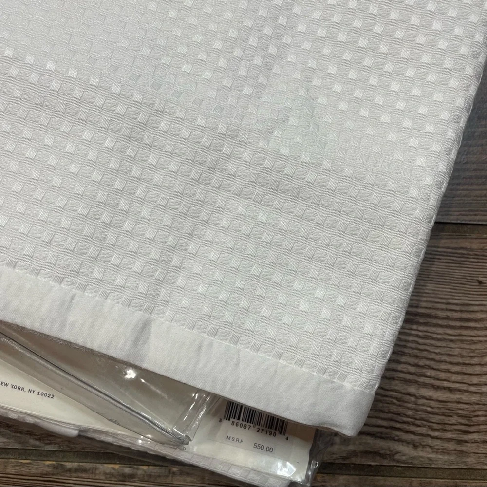 Ralph Lauren Set 2 York Standard Shams Textured 100% Cotton White‎ NEW $1100